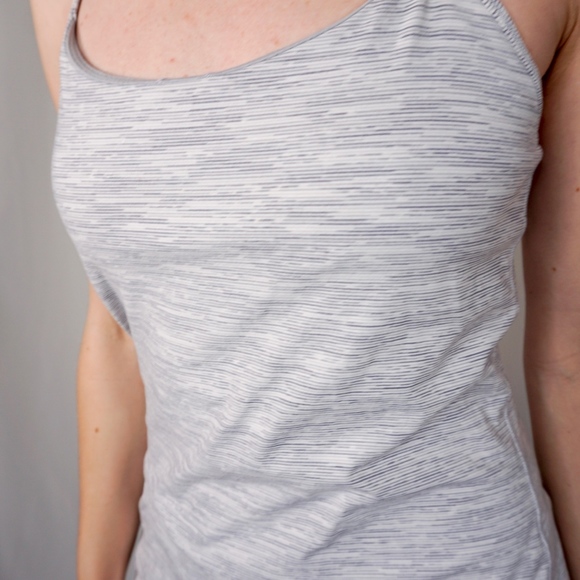 Lululemon Space Dye Gray Power Y Tank Top 10 - Picture 5 of 6